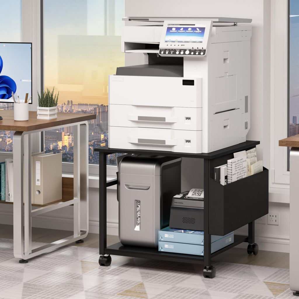 Lerliuo Brown Large Printer Stand with Storage