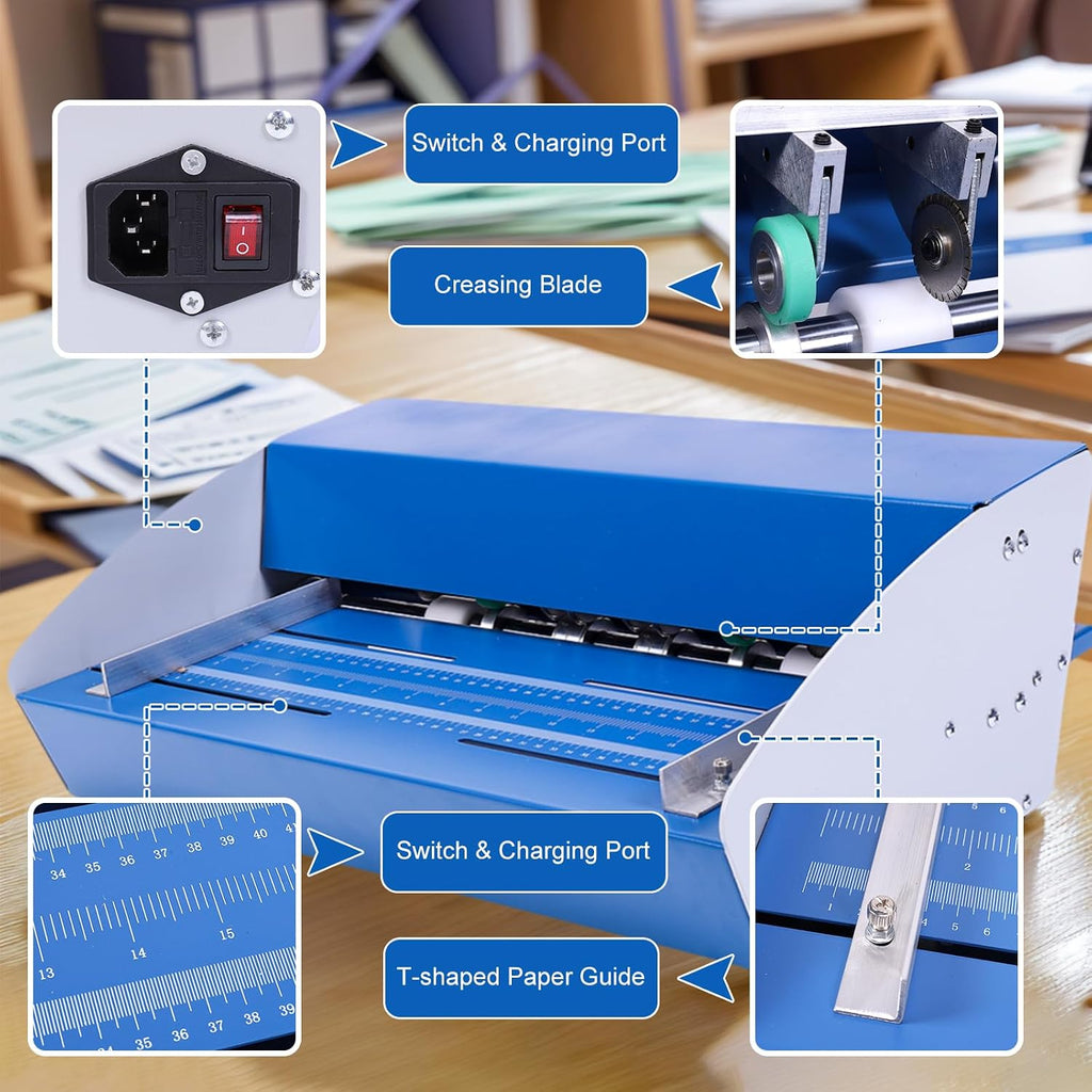 3 in 1 Electric Paper Creasing Scoring Perforating Machine Heavy Duty 460mm
