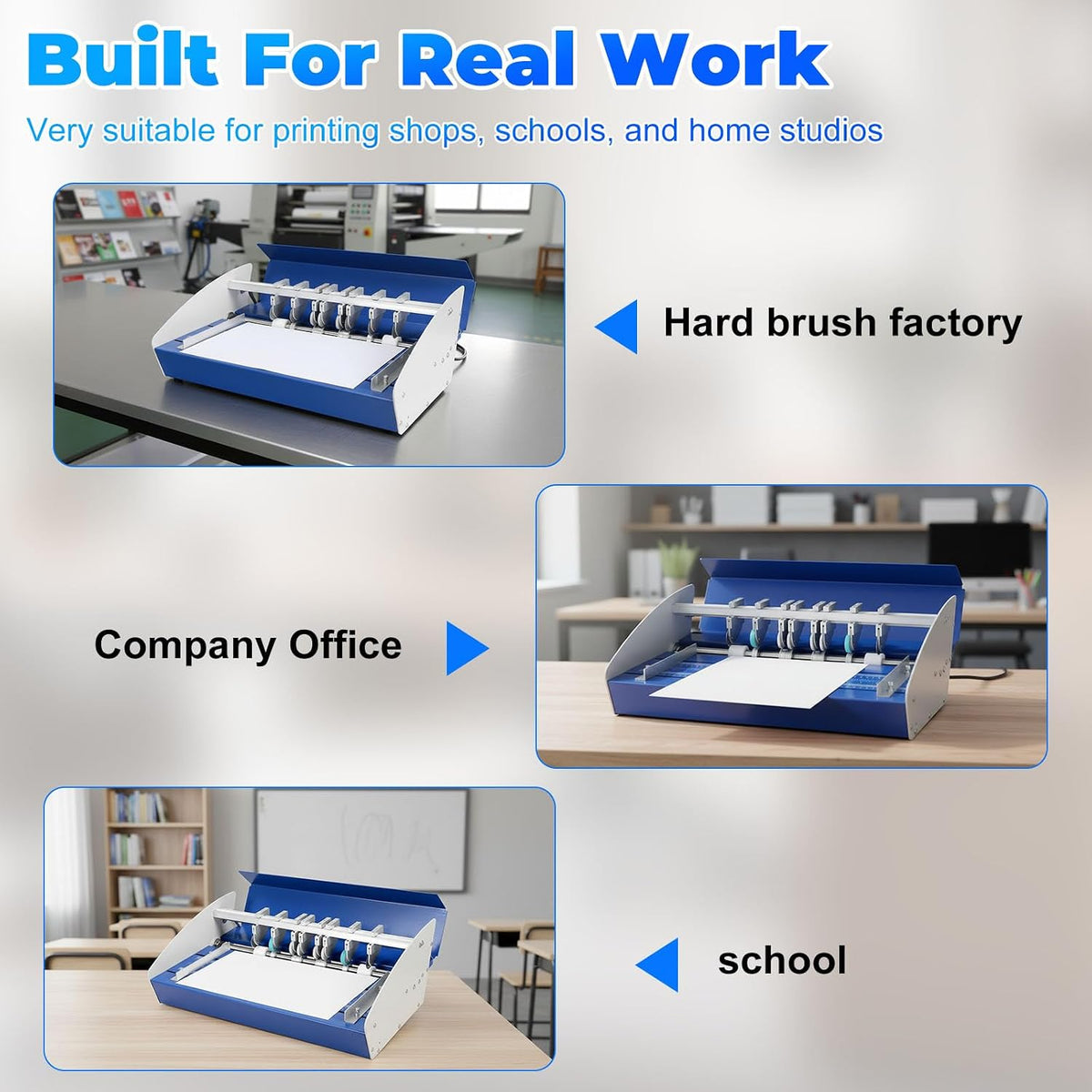 Electric Paper Creasing Machine 18 Inch (460mm), 3-in-1 Automatic Card Folding & Scoring Tool with Scale Ruler, for Invitations, Tickets, Business Printing, 110V