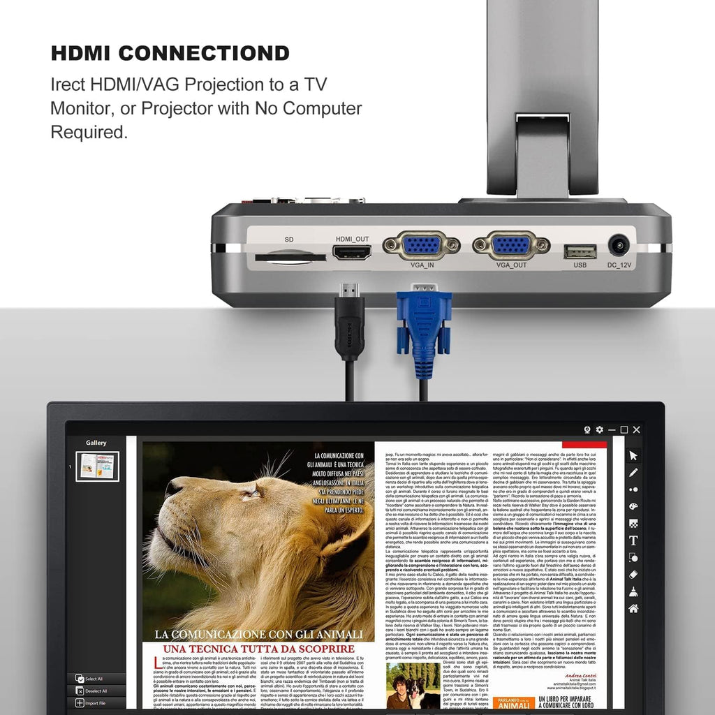 JOYUSING WiFi/USB/VGA/HDMI Four Mode 8MP Wireless Document Camera with 7200mAh Battery for Teachers, Mac, Windows, Compatible, Online Teaching, Distance Learning and Web Conferencing