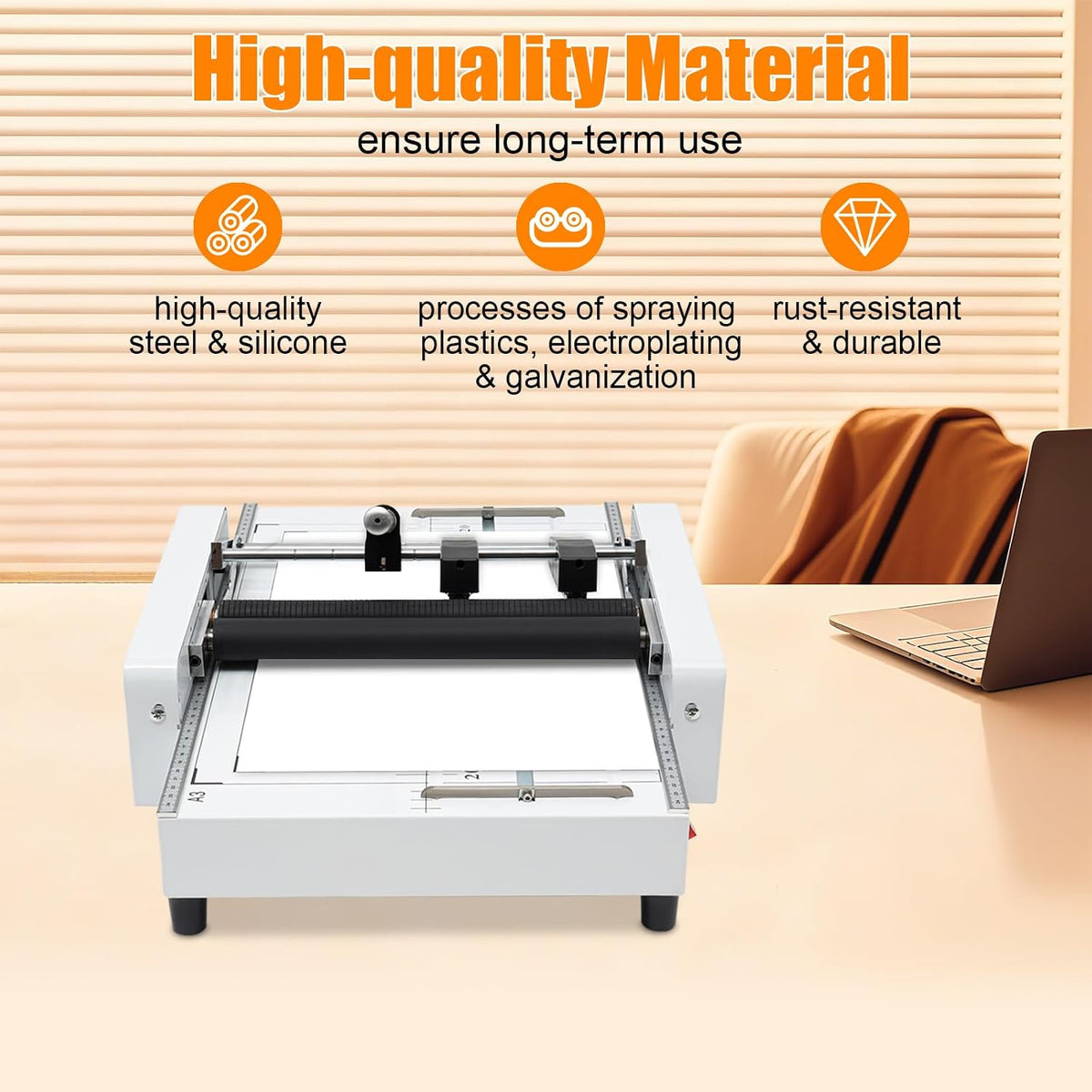 Booklet Folding Binding Machine, A3 110V Paper Folding Machine 2 in 1 Multifunctional Automatic Book Maker Stapling for Schools Print Stores Offices & Factory
