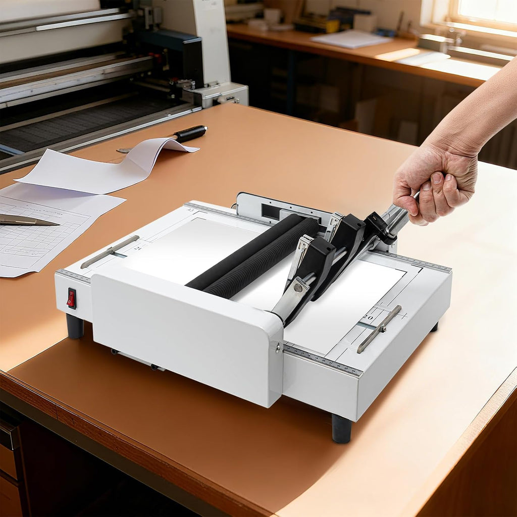 A3 Paper Folding Machine 2-in-1 Folding & Bindin Double Support Shaft