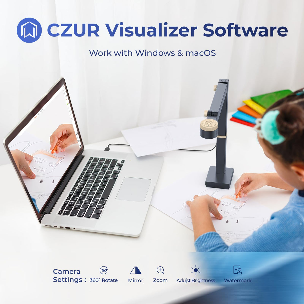 CZUR Fancy Pro 8MP USB Document Camera for Teacher - Black
