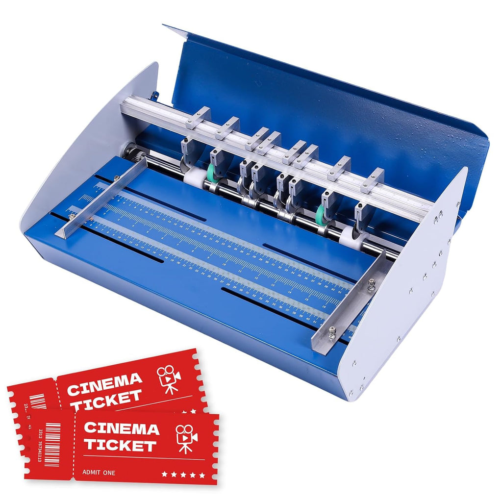 Creasing Machine Electric Paper Folding Machine with Scale Ruler 3-in-1 Business Card Cutter 460mm 110V for Cards Invitations Tickets
