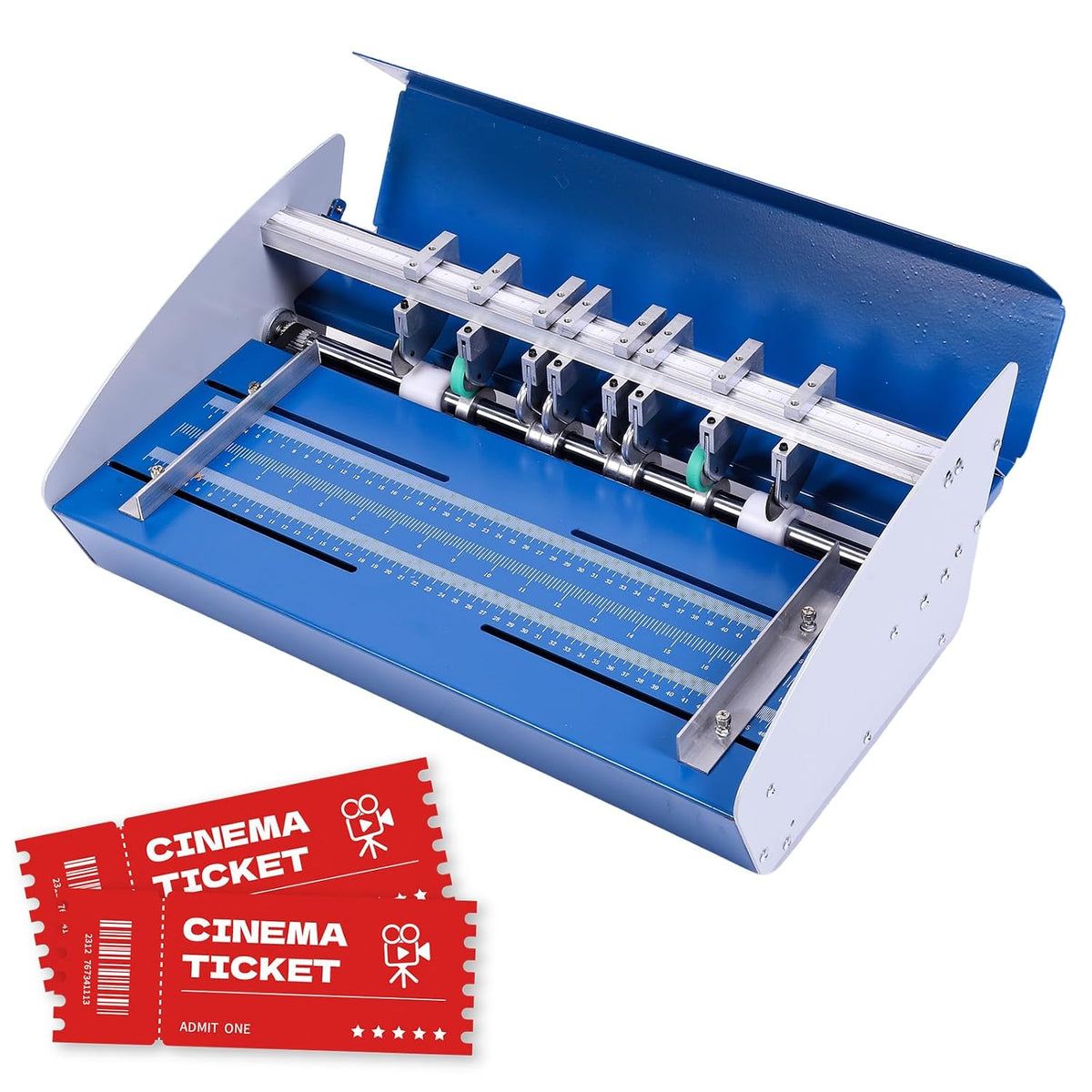 Creasing Machine Electric Paper Folding Machine with Scale Ruler 3-in-1 Business Card Cutter 460mm 110V for Cards Invitations Tickets