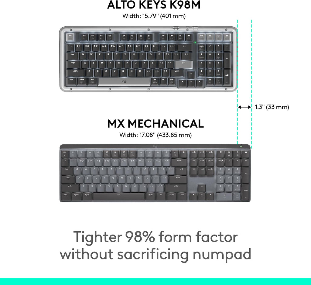 Logitech Alto Keys K98M Wireless Mechanical Gasket Keyboard - Graphite
