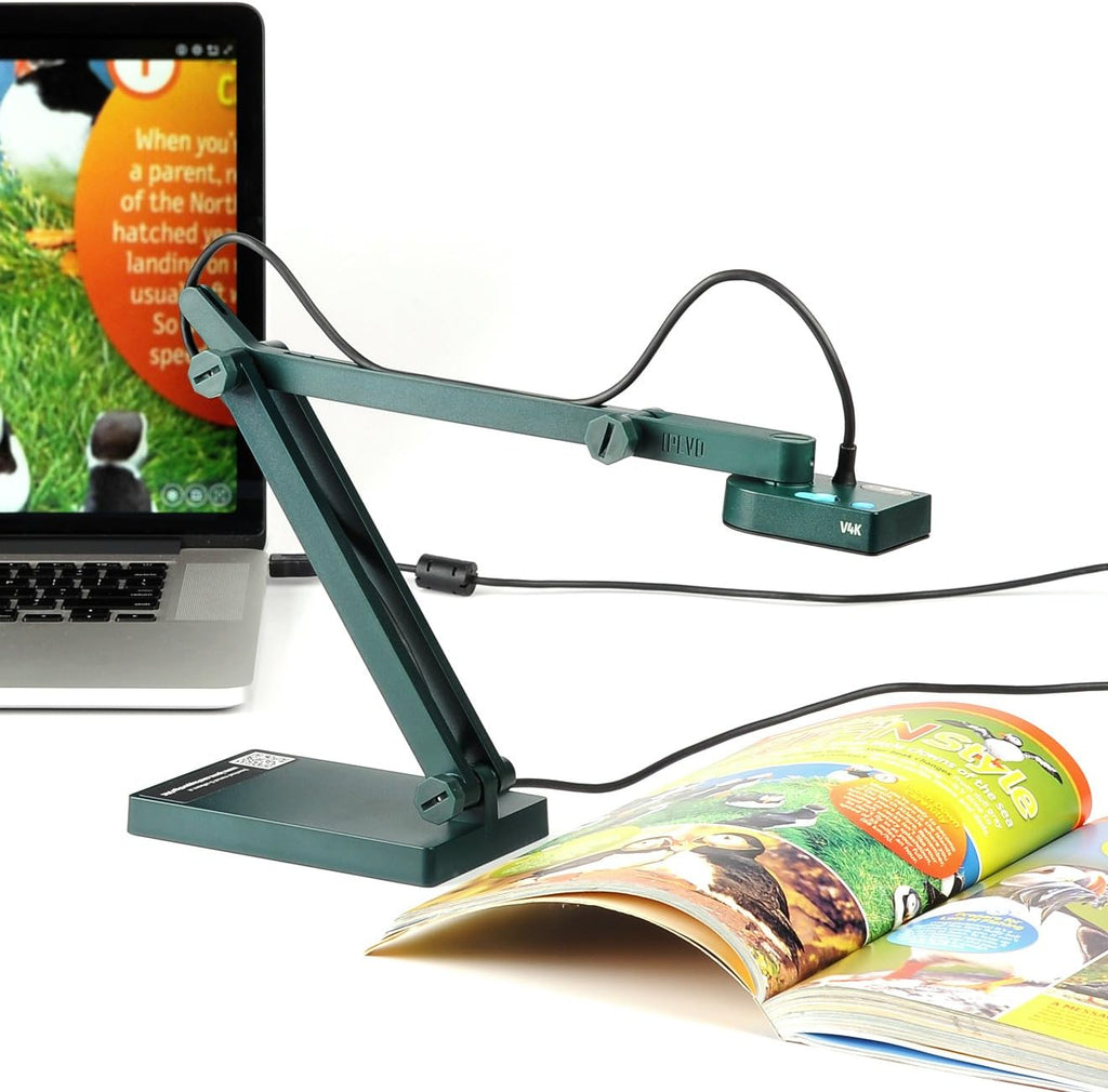 IPEVO V4K Ultra High Definition 8MP USB Document Camera â Mac OS, Windows, Chromebook Compatible for Live Demo, Web Conferencing, Distance Learning, Remote Teaching, Green