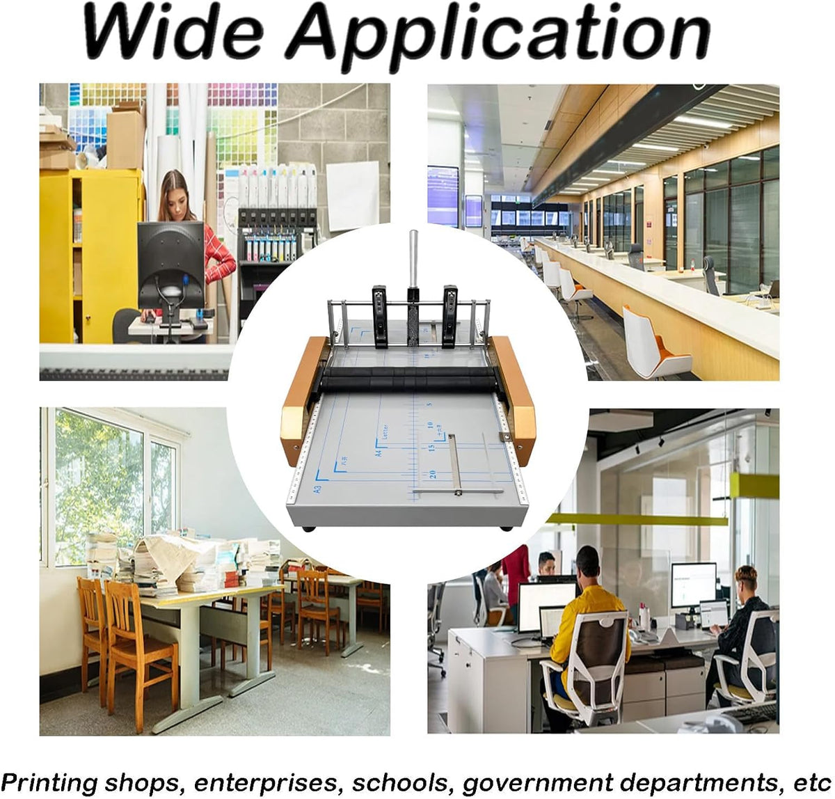 INTBUYING A3 Booklet Maker 3in1 Folding Binding Machine 17sheets Capacity Paper Booklet Binder Maker Folding Stapling 110V 60W 5 Stapling Positions