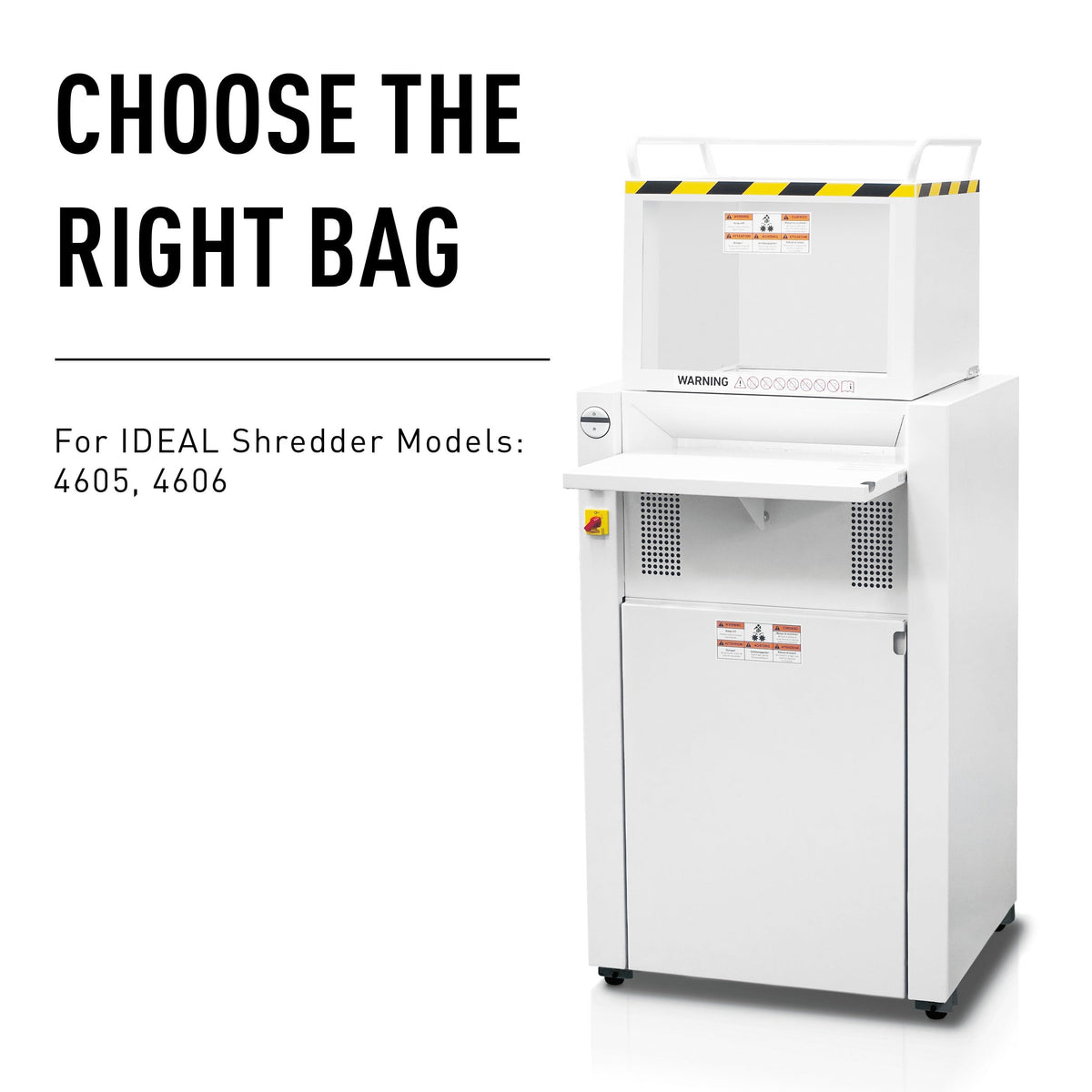 IDEAL AC0920H Shredder Bags â 20â x 47â Case of 80, Gusseted, 40-Gallon Capacity, Heavy-Duty Bags for IDEAL Shredder Models 2503, 2604, and 3104.