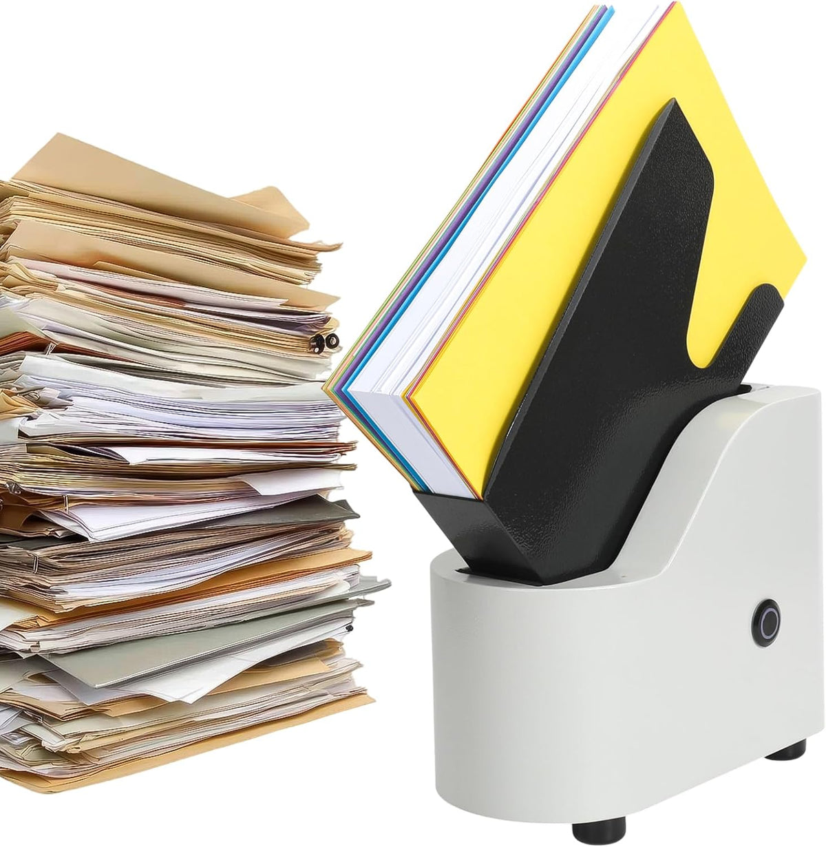 Automatic Desktop Paper Jogger, 5-Second Sorting 300-Sheet Capacity 6000R/Min Vibration Air-Blowing Desktop Paper Organizer for A4/A5/A6 Paper Sizes