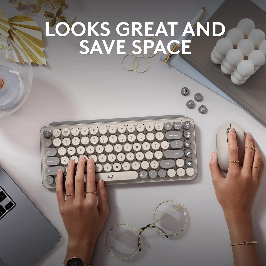 Logitech POP Keys Wireless Mechanical Keyboard with Emoji Keys - Mist