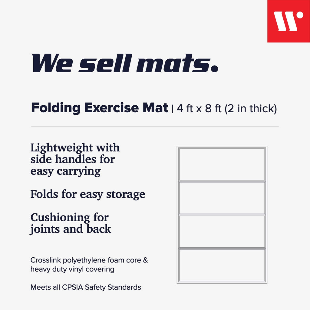 We Sell Mats Folding Exercise Mat - 2" Thick X-Large 4x8'