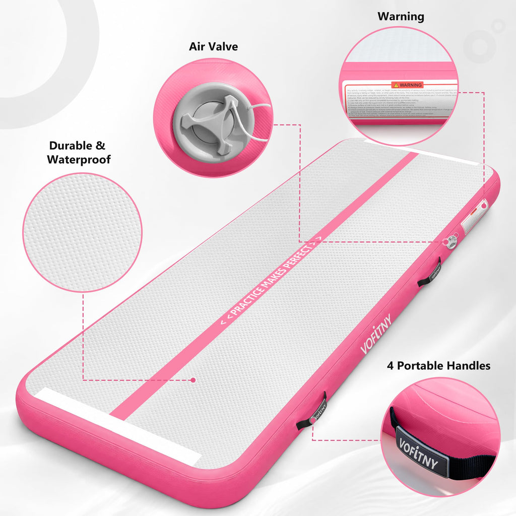 VOFiTNY Inflatable Gymnastics Air Mat Tumble Track with Pump for Training