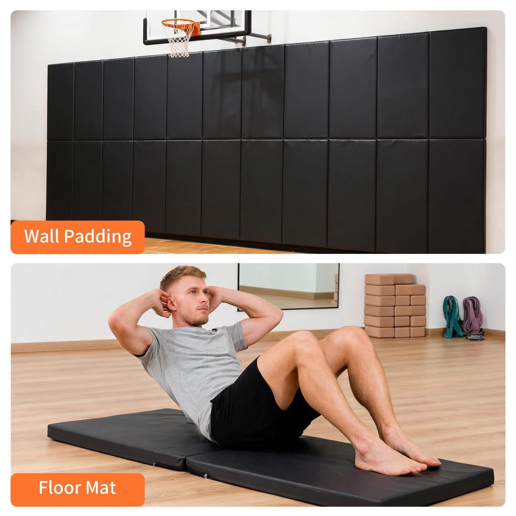 72'' Gym Wall Padding, Shock Absorbing Mat 1 Pack 23.6in Wide