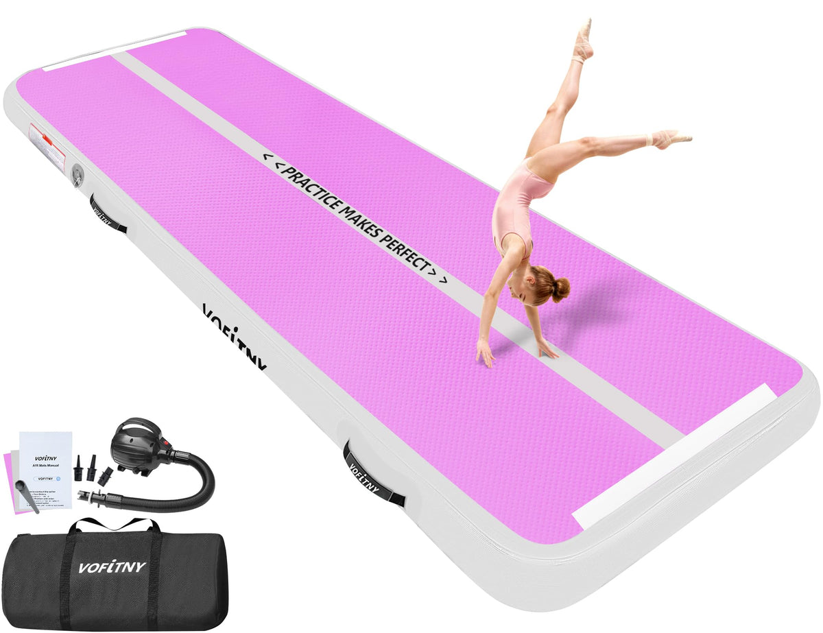 VOFiTNY Inflatable Gymnastics Air Mat Tumble Track with Pump for Training
