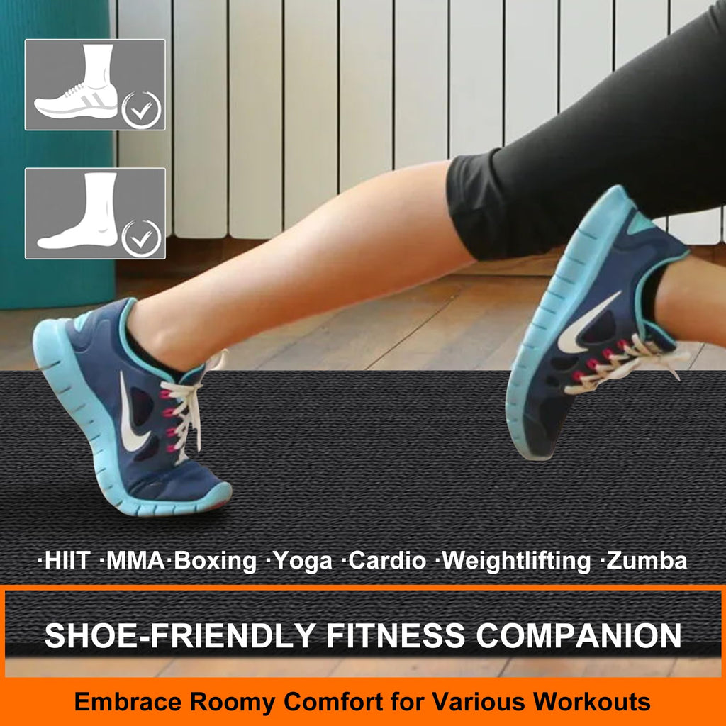 Large Exercise Mat 8'x5'|12'x6'|10'x6'|6'x4'|6'x2' Workout Mat for Home Gym Mats Exercise Heavy Duty Gym Flooring Fitness Mat Large Yoga Mat Cardio Mat for Weightlifting, Jump Rope, MMA, Shoe-Friendly