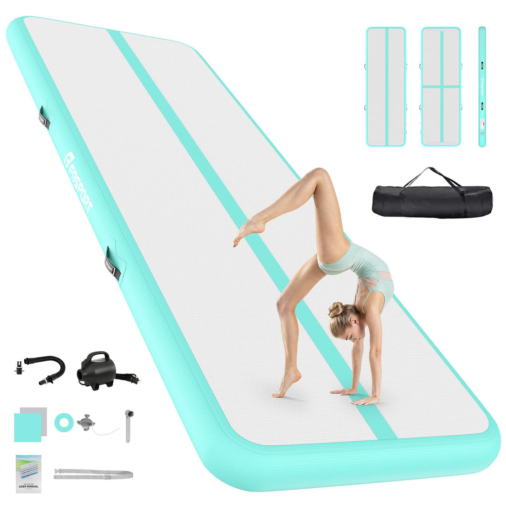 FBSPORT 6.6ft/10ft/13ft/16ft/20ft Inflatable Air Gymnastics Training Mat