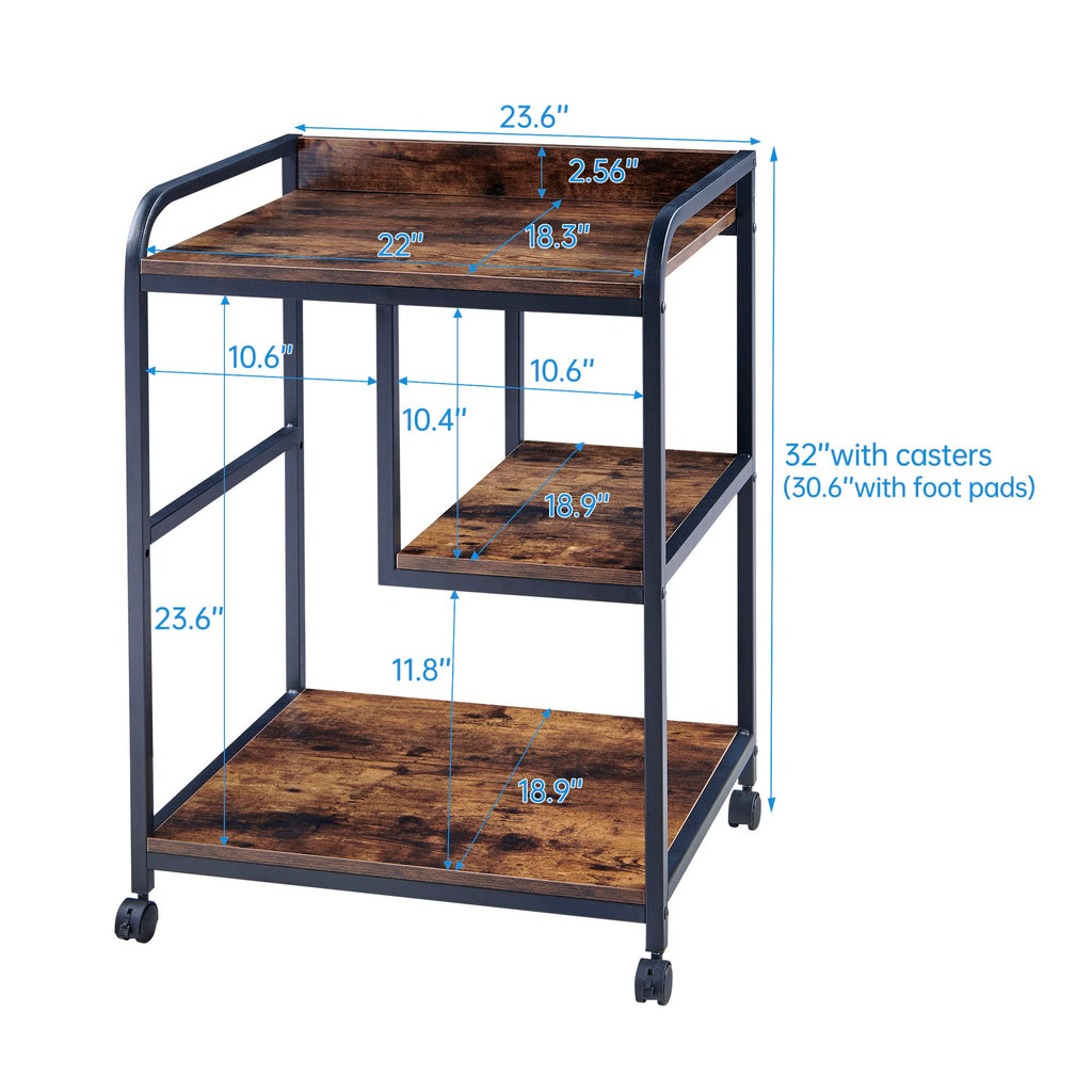 Fannova Large Printer & PC Tower Stand with Wheels for Home Office Storage