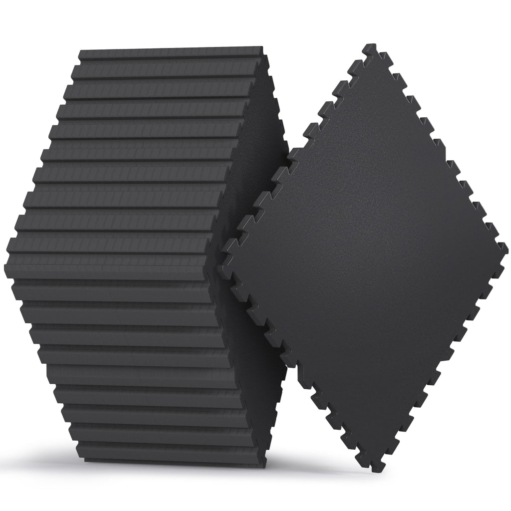 AIRHOP 1/2" Thick 48 Sq Ft Gym Flooring for Home Gym, Rubber Top Gym Mats