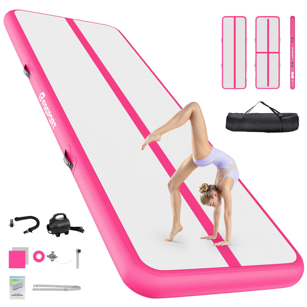 FBSPORT 6.6ft/10ft/13ft/16ft/20ft Inflatable Air Gymnastics Training Mat