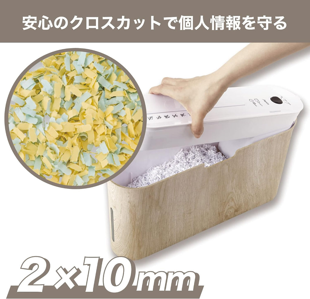 Asmix B07WD Paper Shredder for Home use Office, White Compact Design, 2 Sheet Micro Cut Paper, 10 Mins Running Time 14.7" Ã 7.2" Ã 3.7"
