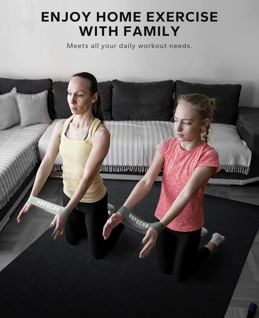 HAPBEAR Large Exercise Mat-6'x4'/7'x5'/6'x8'/6'x9'/6'x10'/6'x12'x 1/3"(8mm)