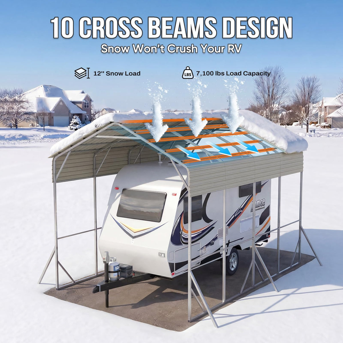 Quictent 14x25x15 FT RV Metal Carport, Heavy Duty Reinforced Steel Shelter with Side Panel, Extra Tall Outdoor Garage Canopy for RV, Boat, Truck and Farm Equipment