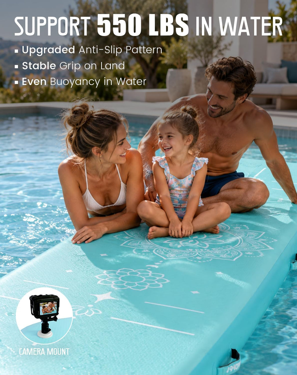 FunWater 13ft Inflatable Gymnastics Tumble Track Tumbling Mat 8in Thick Air Floor Tumble Track with Electric Pump for Cheer Leading/Gymnastics/Beach/Gym/Home
