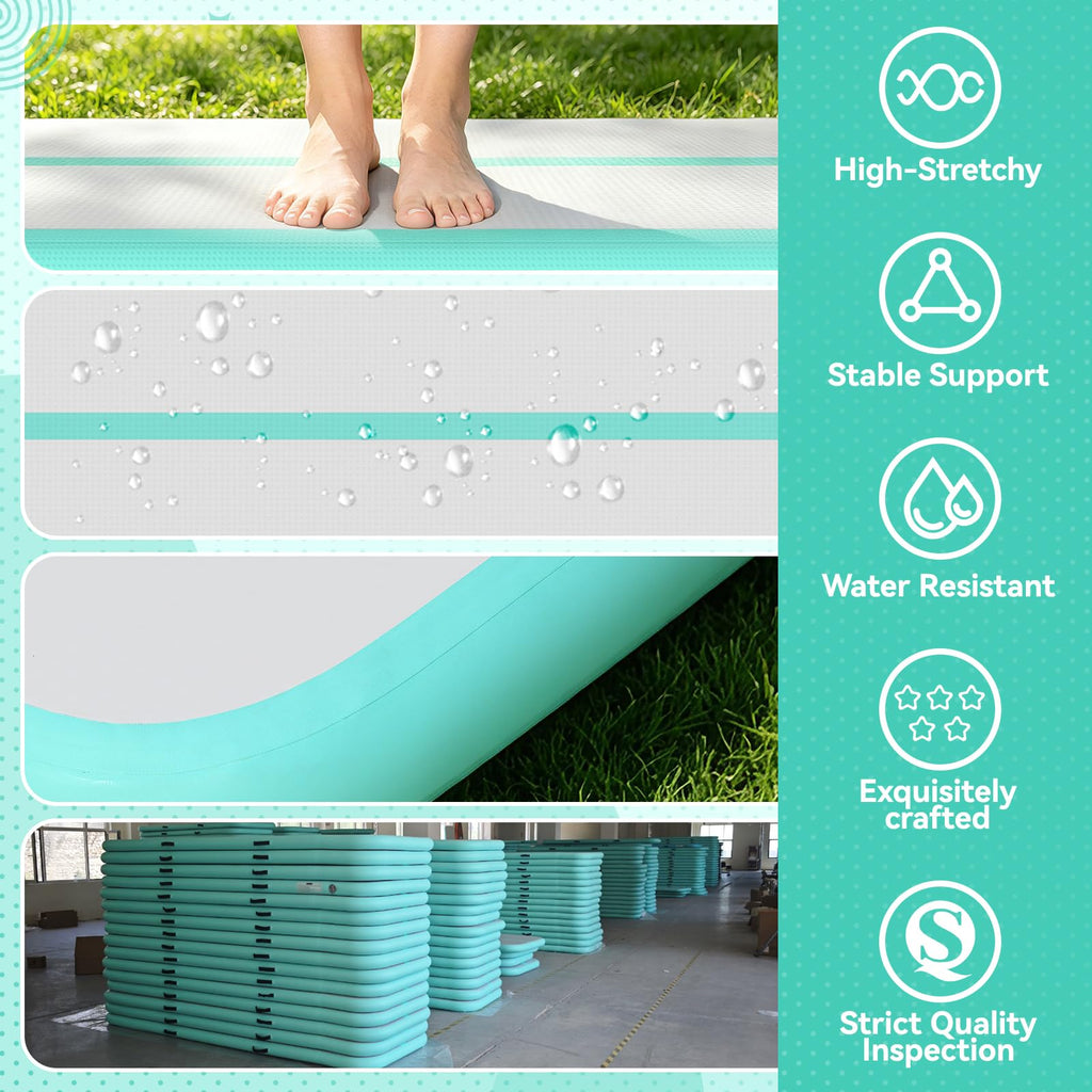 FBSPORT 6.6ft/10ft/13ft/16ft/20ft Inflatable Air Gymnastics Training Mat