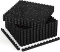 AIRHOP 1'' Ultra-Thick 48 Sq Ft Rubber Top Gym Flooring for Home Gym, 12 Tiles High Density EVA Foam Exercise Mats, Interlocking Puzzle Mats for Home Workout, Floor & Equipment Protection, Black/White