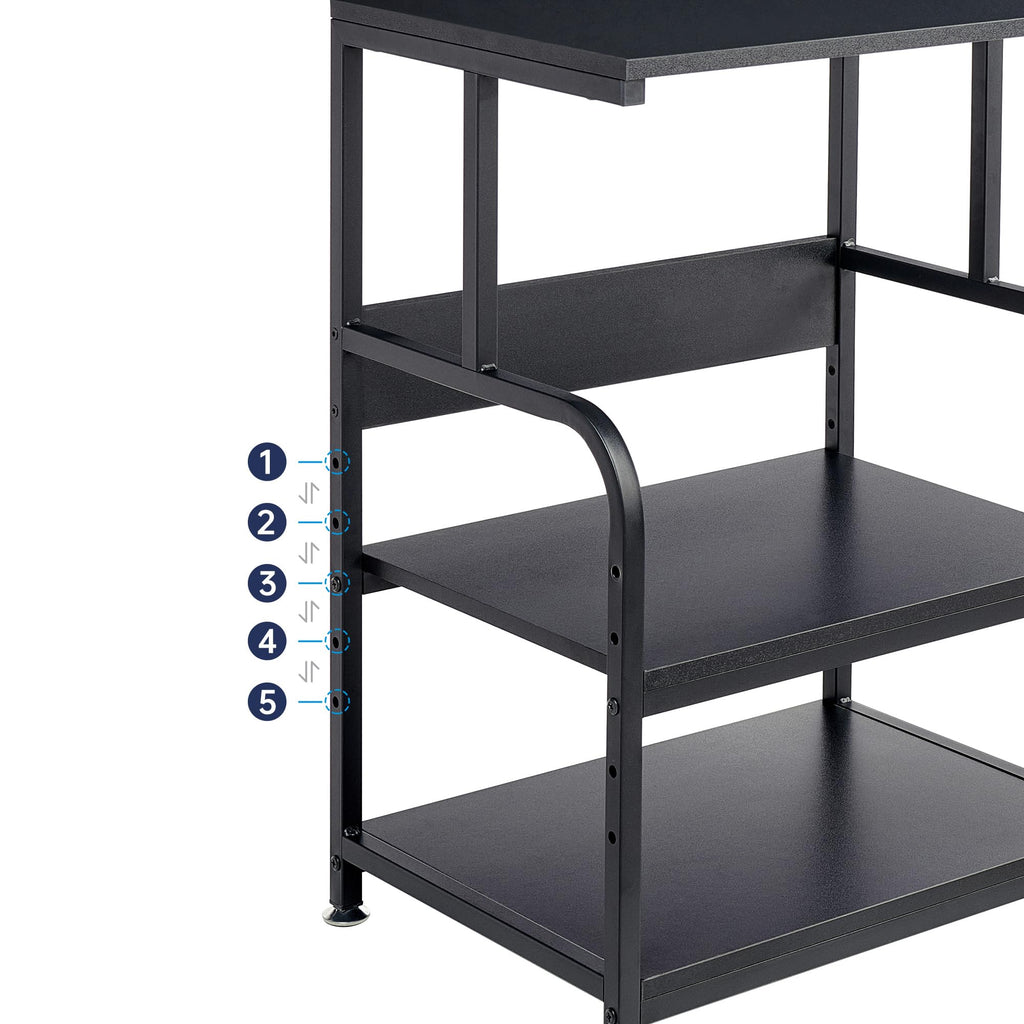 Fannova Printer Stand with Height Adjustable Storage Shelf for Home Office