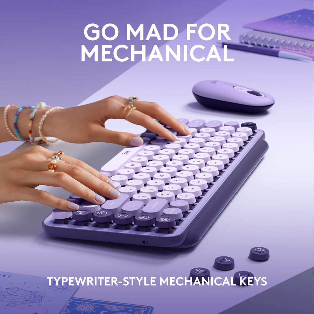 Logitech POP Keys Wireless Mechanical Keyboard with Emoji Keys - Mist