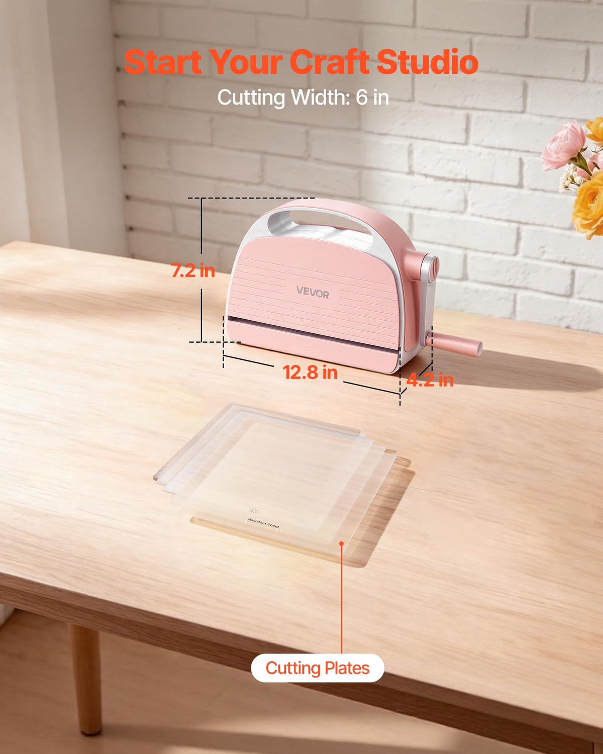 VEVOR Manual Die Cutting and Embossing Machine, 9" Opening, Portable Die Cut Machine Set with Cutting Dies, Embossing Folders, Paper Sheets, Cutting Plates, for Scrapbooking, Card Making, Crafting
