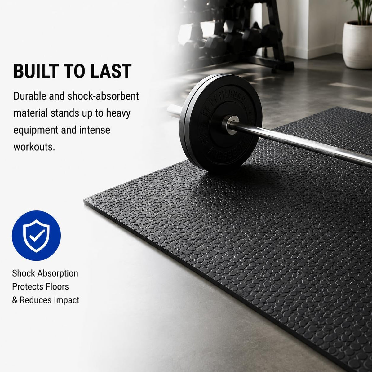 4X10 FT Rubber Gym Flooring Roll Non-Slip Shock Absorption-Black/Red