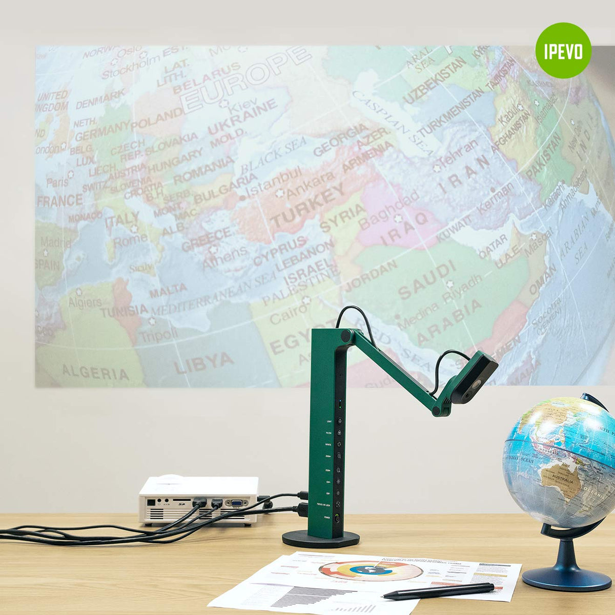 IPEVO VZ-X Wireless 8MP Document Camera, 3 Modes of Connectivity â Wi-Fi, HDMI, and USB, Compatible with Web Conferencing Software, Works Wirelessly with iOS, tvOS, and Android,Black, Blue