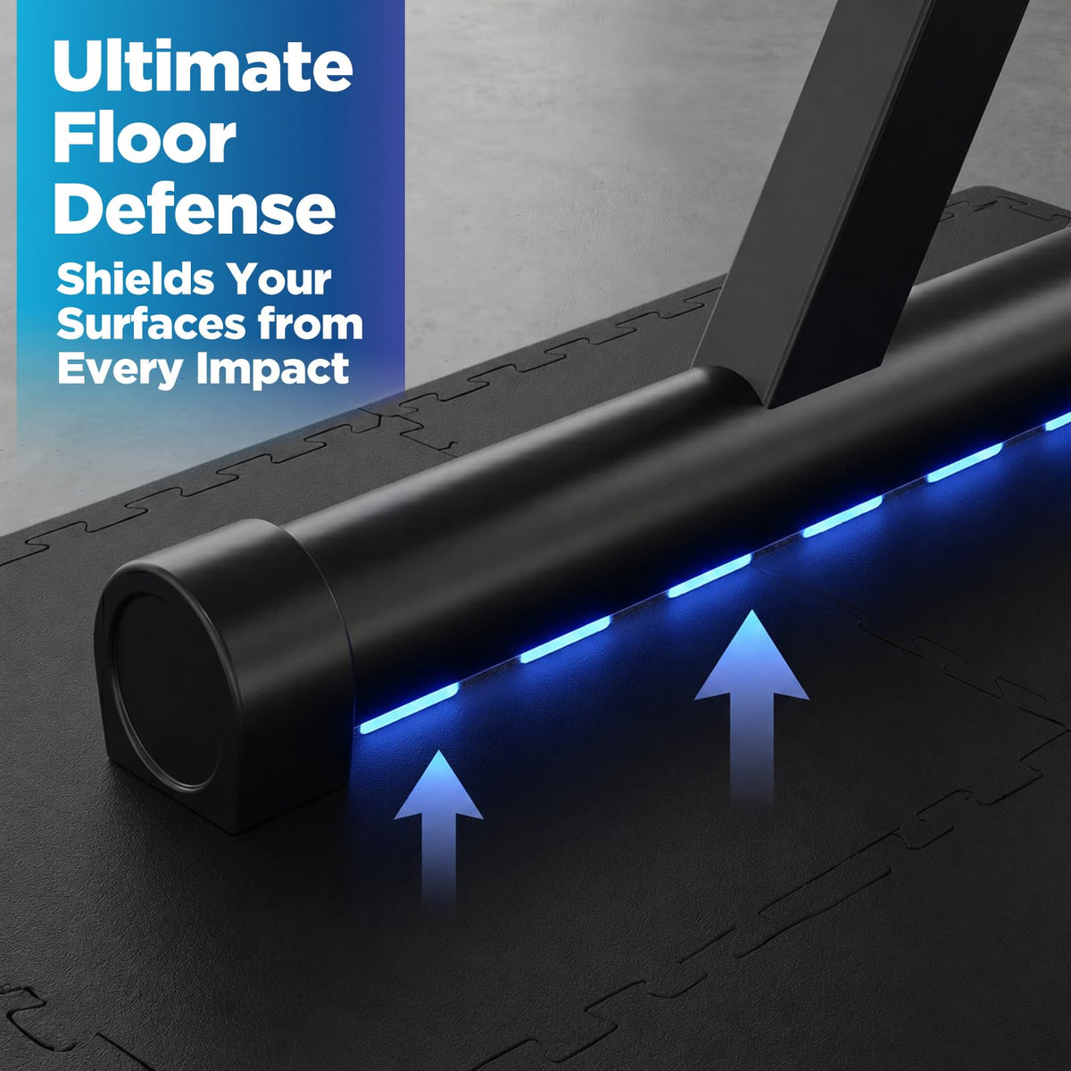 1'' Thick 48 Sq Ft Protective Gym Flooring for Home Gym, 12 Tiles Extra-Thick Rubber Top with High Density EVA Foam, Interlocking Exercise Equipment Mats, Heavy Weight Workout, Black & White