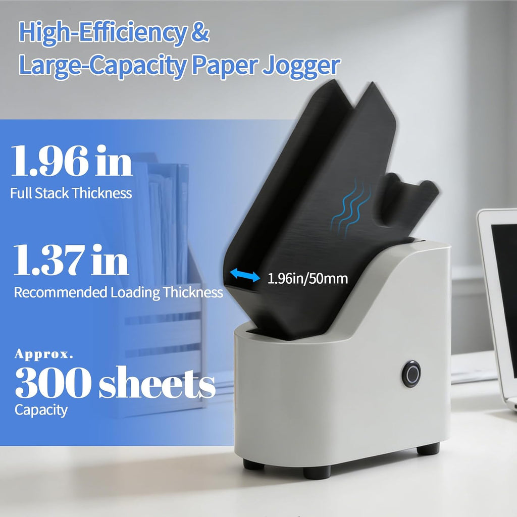 Automatic Desktop Paper Jogger, 5-Second Sorting 300-Sheet Capacity 6000R/Min Vibration Air-Blowing Desktop Paper Organizer for A4/A5/A6 Paper Sizes