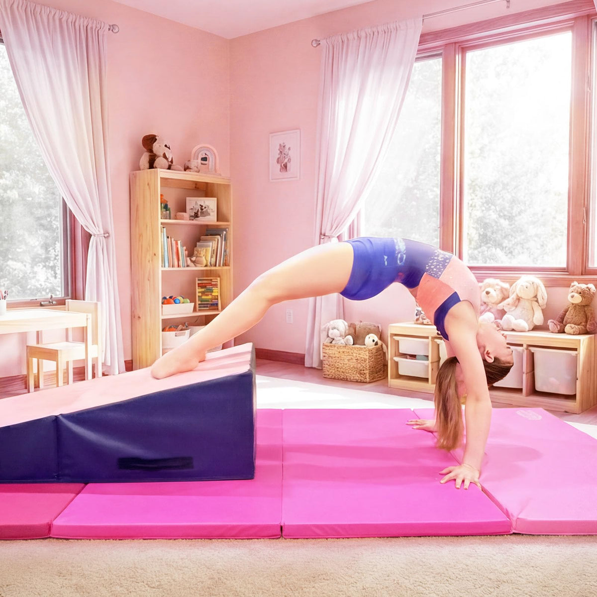 Kangaroo Hoppers Gymnastics Cheese Wedge Mat for Kids Ages 1-12