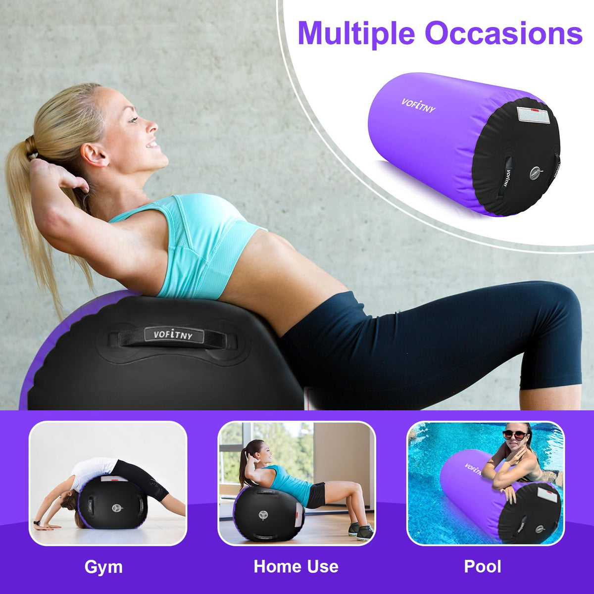VOFiTNY Inflatable Gymnastics Air mat Tumbling Track for Home