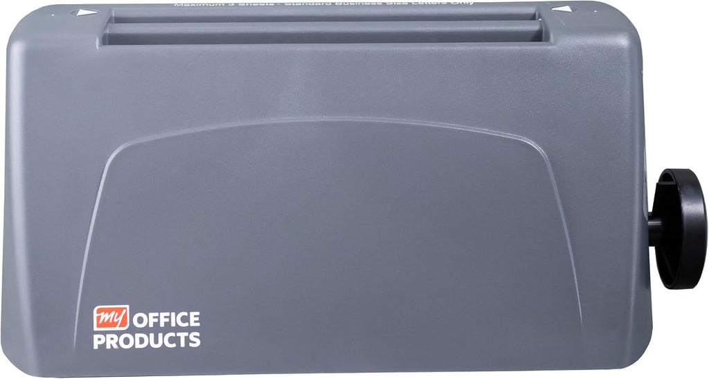 P6500 My Office Products Desktop Paper Folder Folding Machine; Letter or Half Fold; Sets of 1-3 Sheets, 8.5 x 11 Inches, 18 to 24 Pounds Bond Paper, 68 to 90 GSM; 1800 Sheets per Hour