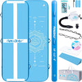 FunWater 10ft Inflatable Gymnastics Tumble Track Tumbling Mat 8in Thick Air Floor Tumble Track with Electric Pump for Cheer Leading/Gymnastics/Beach/Gym/Home