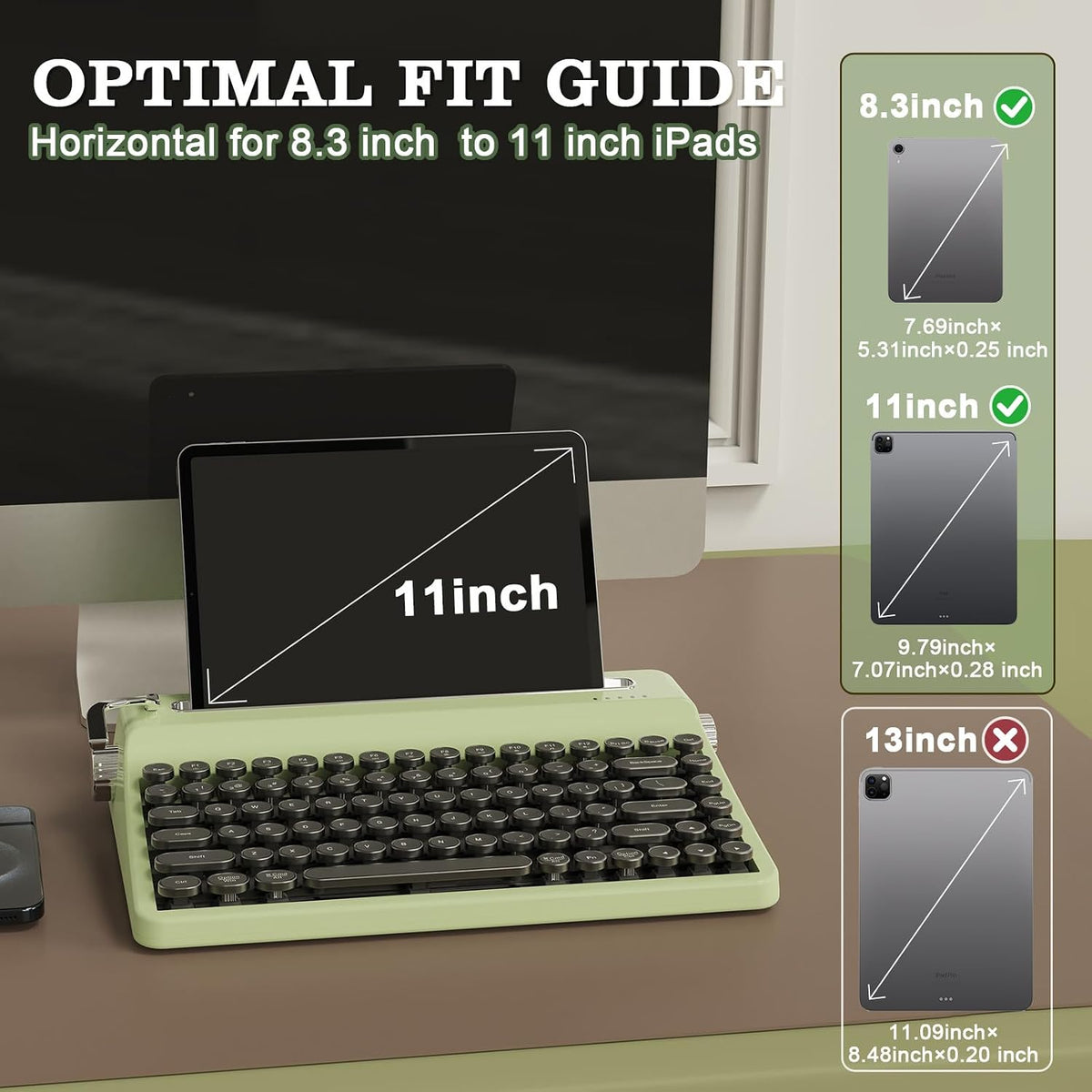 YUNZII QL75 Retro Typewriter Hot Swap RGB Keyboard (Green, Cocoa V2)