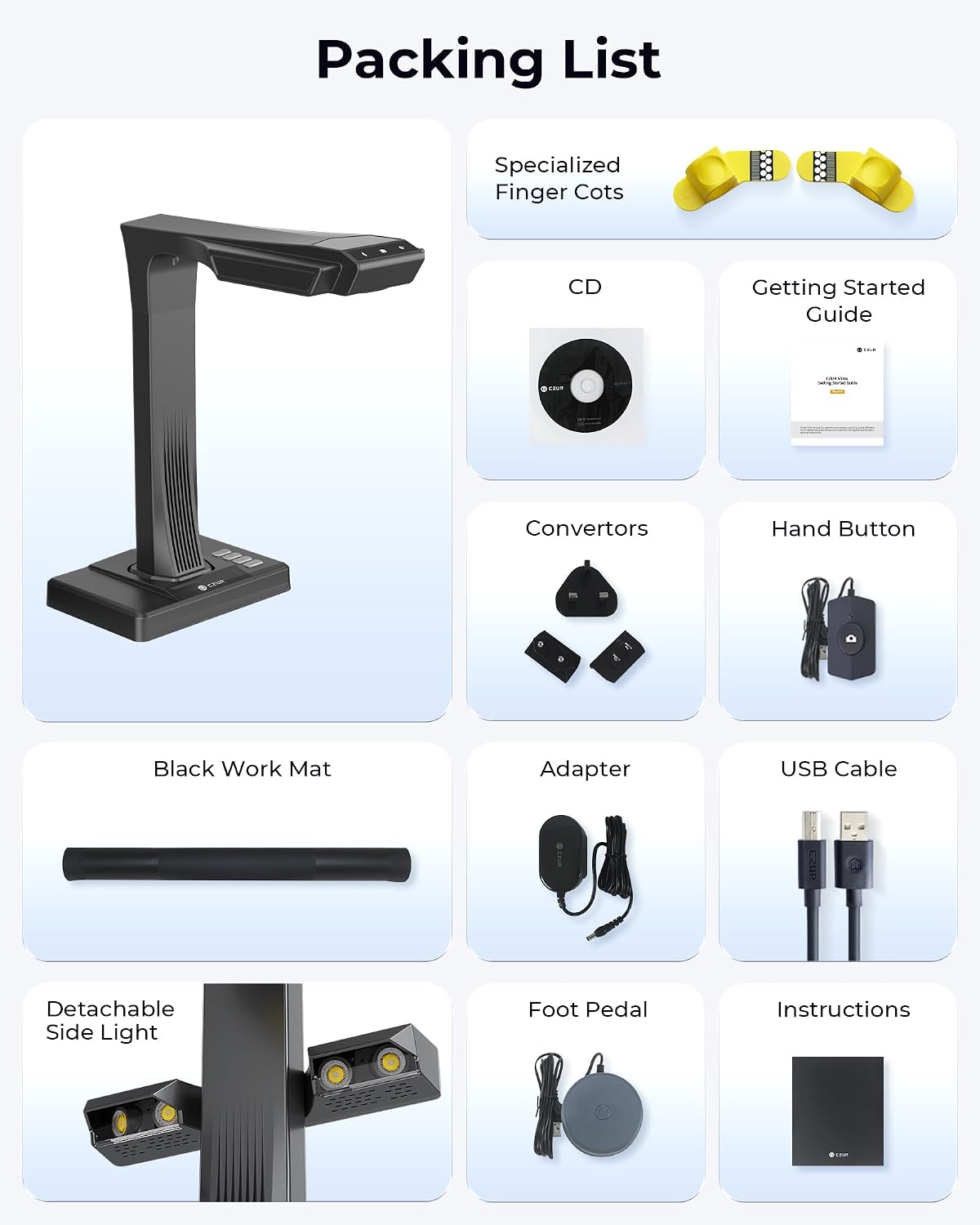 CZUR ET MAX Professional Book & Document Scanner, 38MP Document Camera