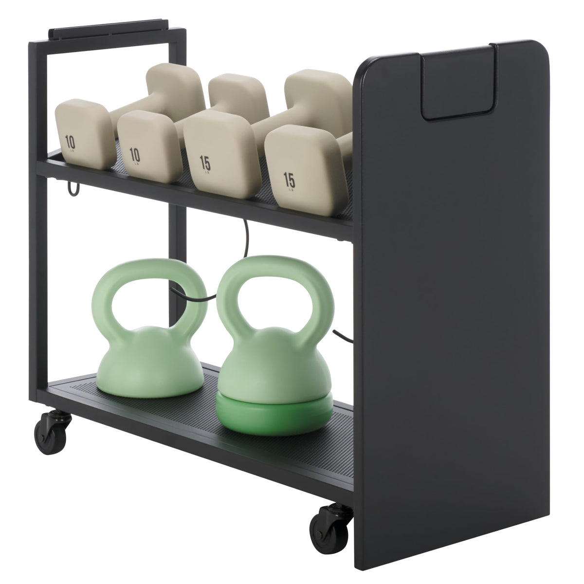 SEI Furniture - Sidekick Sport Equipment Rolling Rack - Transitional Design, Metal and Wood - Ideal for Bedroom, Living Room (HZ0123)
