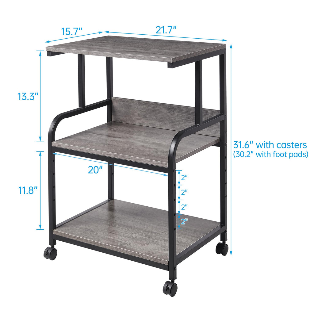 Fannova Printer Stand with Height Adjustable Storage Shelf for Home Office