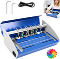 Electric Paper Creaser Tool 460mm, 3-in-1 Paper Folding Machines with Hole Punch, 110V Steel Paper Creaser Adjustable Depth 8 Dies Dual Guides for Cardstock, Invitation, Menu