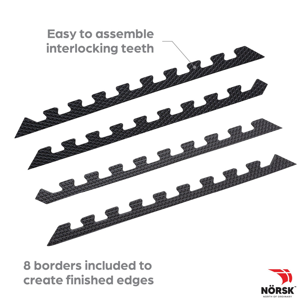 Norsk Reversible 3/4" EVA Foam Gym Floor Tiles, Gray/Black, 12-Pack