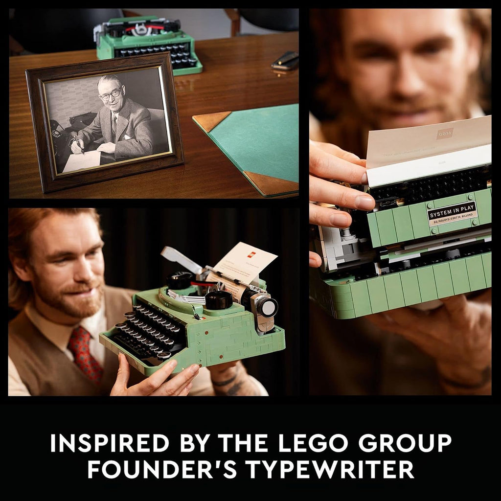 Lego Ideas Typewriter 21327 Building Set for Adults, Collectible Retro Display Model, Creative Hobbies Unique Gift Idea