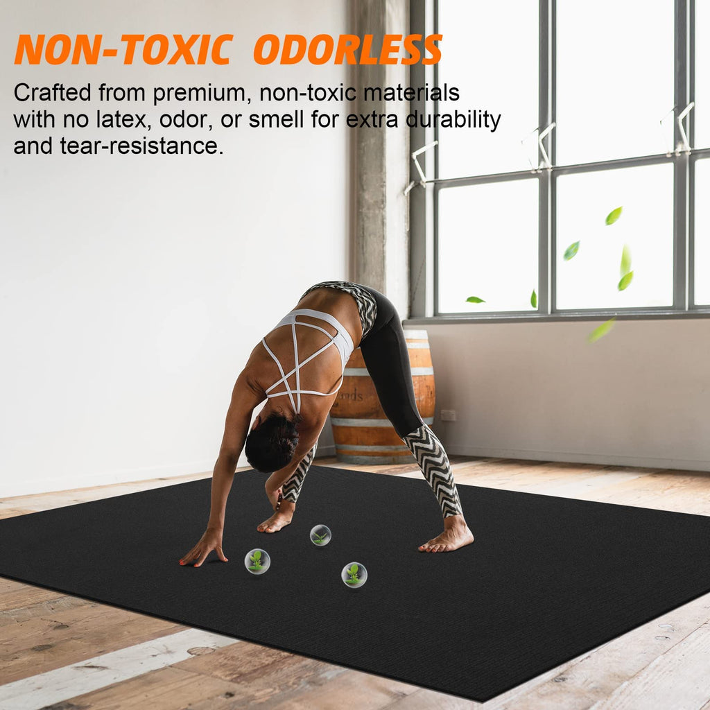 Large Exercise Mat 8'x5'|12'x6'|10'x6'|6'x4'|6'x2' Workout Mat for Home Gym Mats Exercise Heavy Duty Gym Flooring Fitness Mat Large Yoga Mat Cardio Mat for Weightlifting, Jump Rope, MMA, Shoe-Friendly