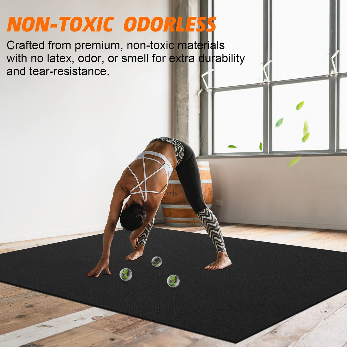 Large Exercise Mat 8'x5'|12'x6'|10'x6'|6'x4'|6'x2' Workout Mat for Home Gym Mats Exercise Heavy Duty Gym Flooring Fitness Mat Large Yoga Mat Cardio Mat for Weightlifting, Jump Rope, MMA, Shoe-Friendly